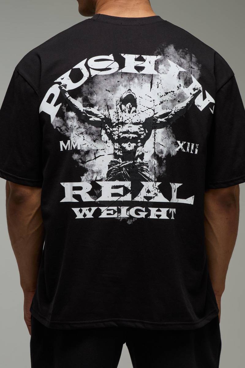 Man Active One More Rep NYC T-Shirt - Schwarz - L, Schwarz von boohooman