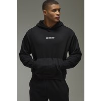 Kastiger Oversize Man Active Hoodie mit One More Rep Print - Schwarz - XS, Schwarz Kastiger Oversize Man Active Hoodie mit One More Rep Print - Schwarz - XS, Schwarz von boohooman
