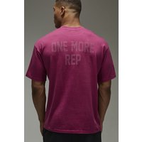 Man Active Oversize T-Shirt mit One More Rep Print - Rot - M, Rot von boohooman