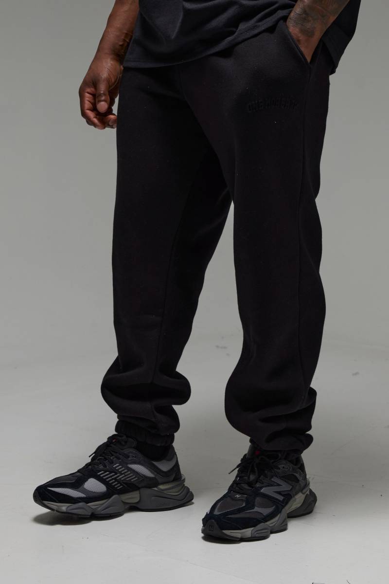 Man Active One More Rep geprägte Oversize Jogginghose - Schwarz - XS, Schwarz Man Active One More Rep geprägte Oversize Jogginghose - Schwarz - XS, Schwarz von boohooman