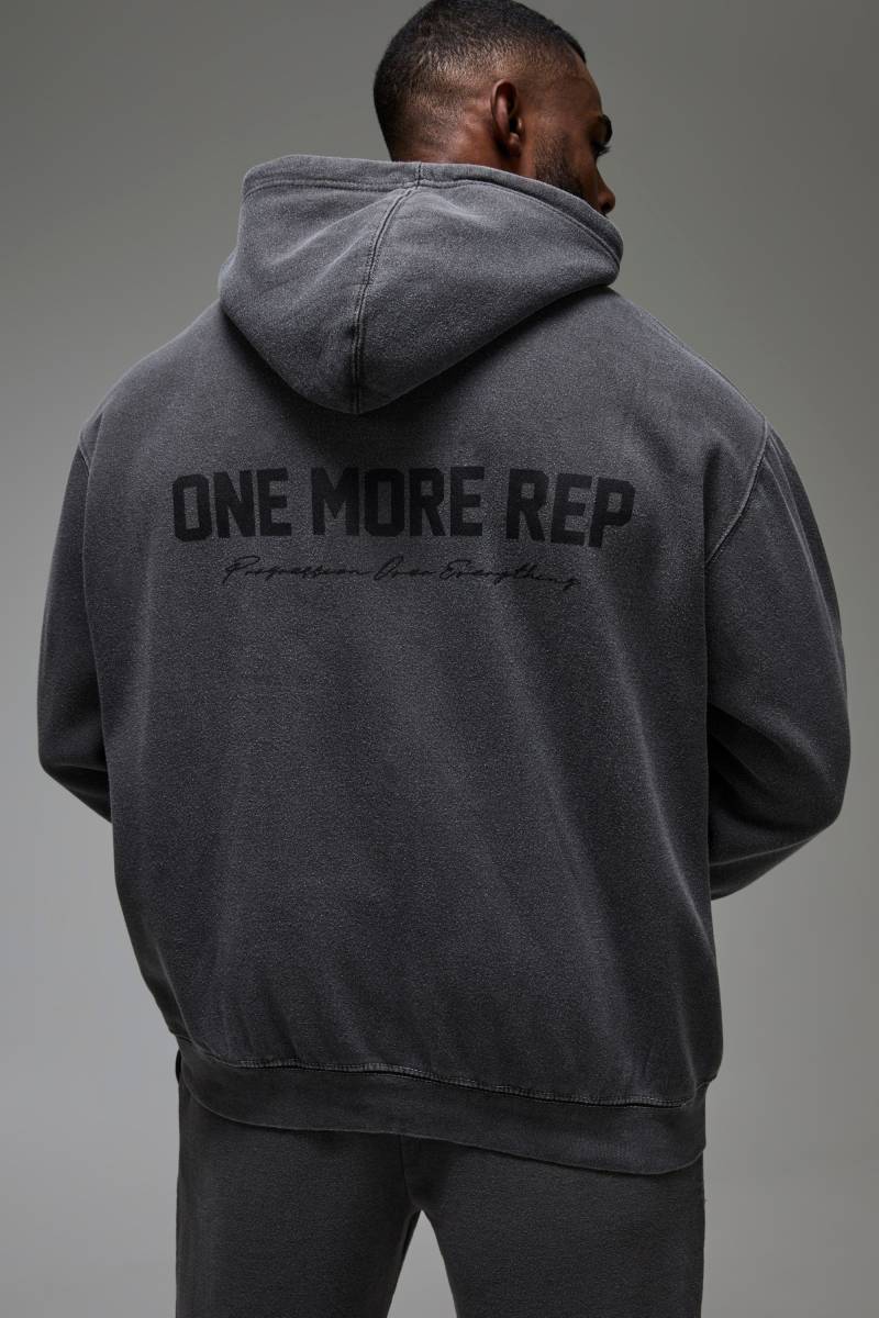 Man Active Oversize Hoodie mit One More Rep Print - Schwarz - XS, Schwarz Man Active Oversize Hoodie mit One More Rep Print - Schwarz - XS, Schwarz von boohooman