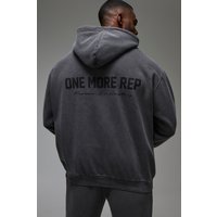 Man Active Oversize Hoodie mit One More Rep Print - Schwarz - XS, Schwarz Man Active Oversize Hoodie mit One More Rep Print - Schwarz - XS, Schwarz von boohooman