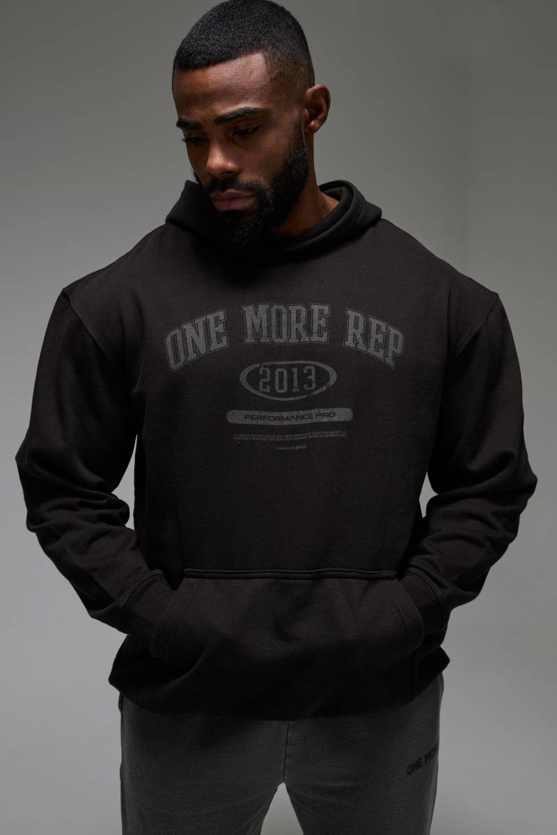 Man Active Oversize Hoodie mit One More Rep Print von boohooman