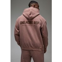 Man Active Oversize Hoodie mit One More Rep Print von boohooman