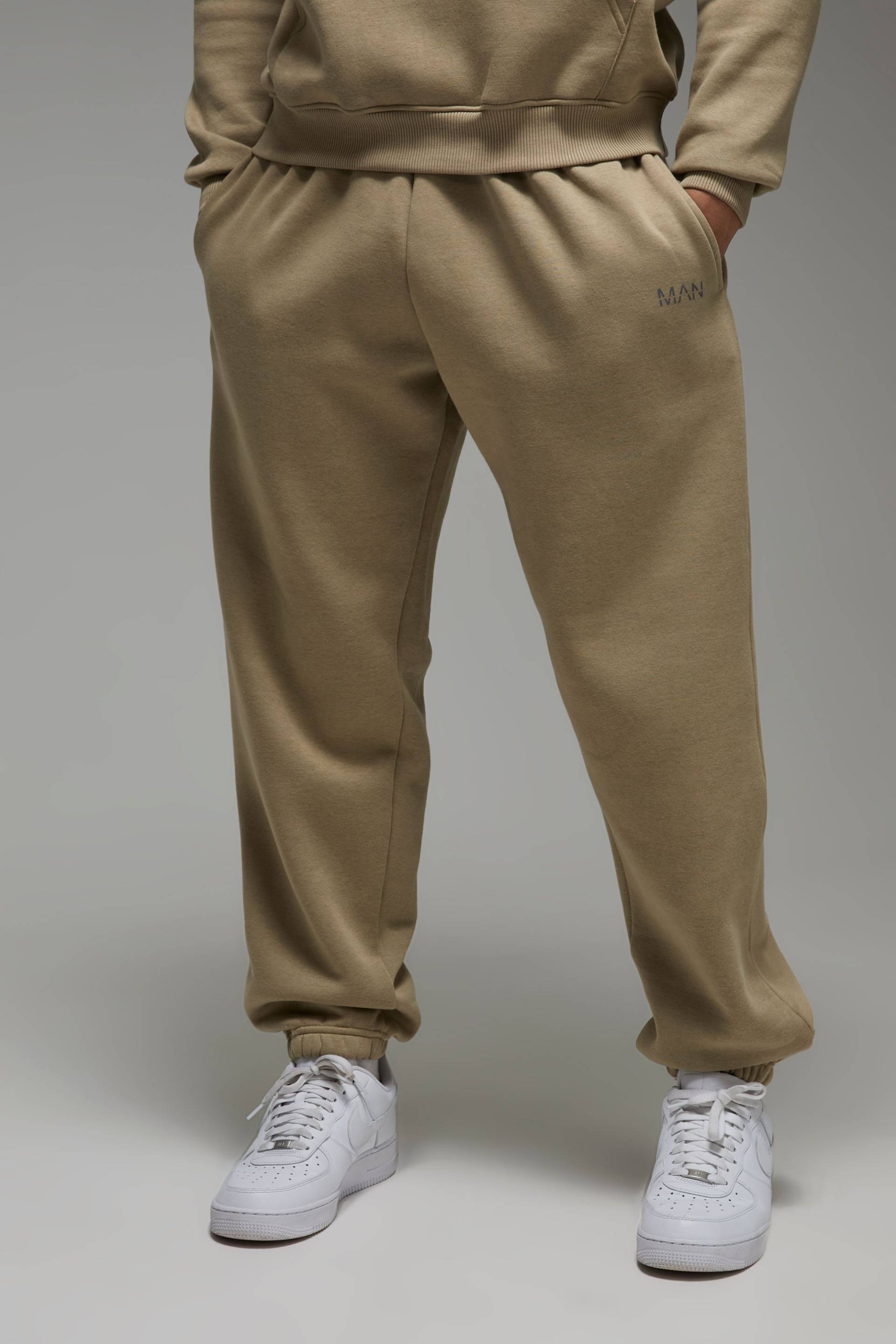 Man Active Oversize Jogginghose - Taupe - S, Taupe von boohooman
