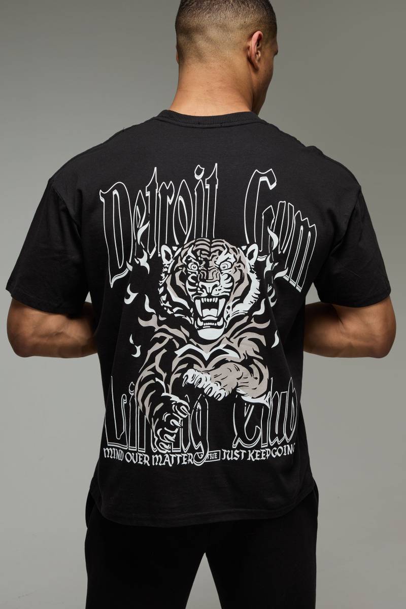 Man Active Oversize T-Shirt mit Detroit Gym Print von boohooman