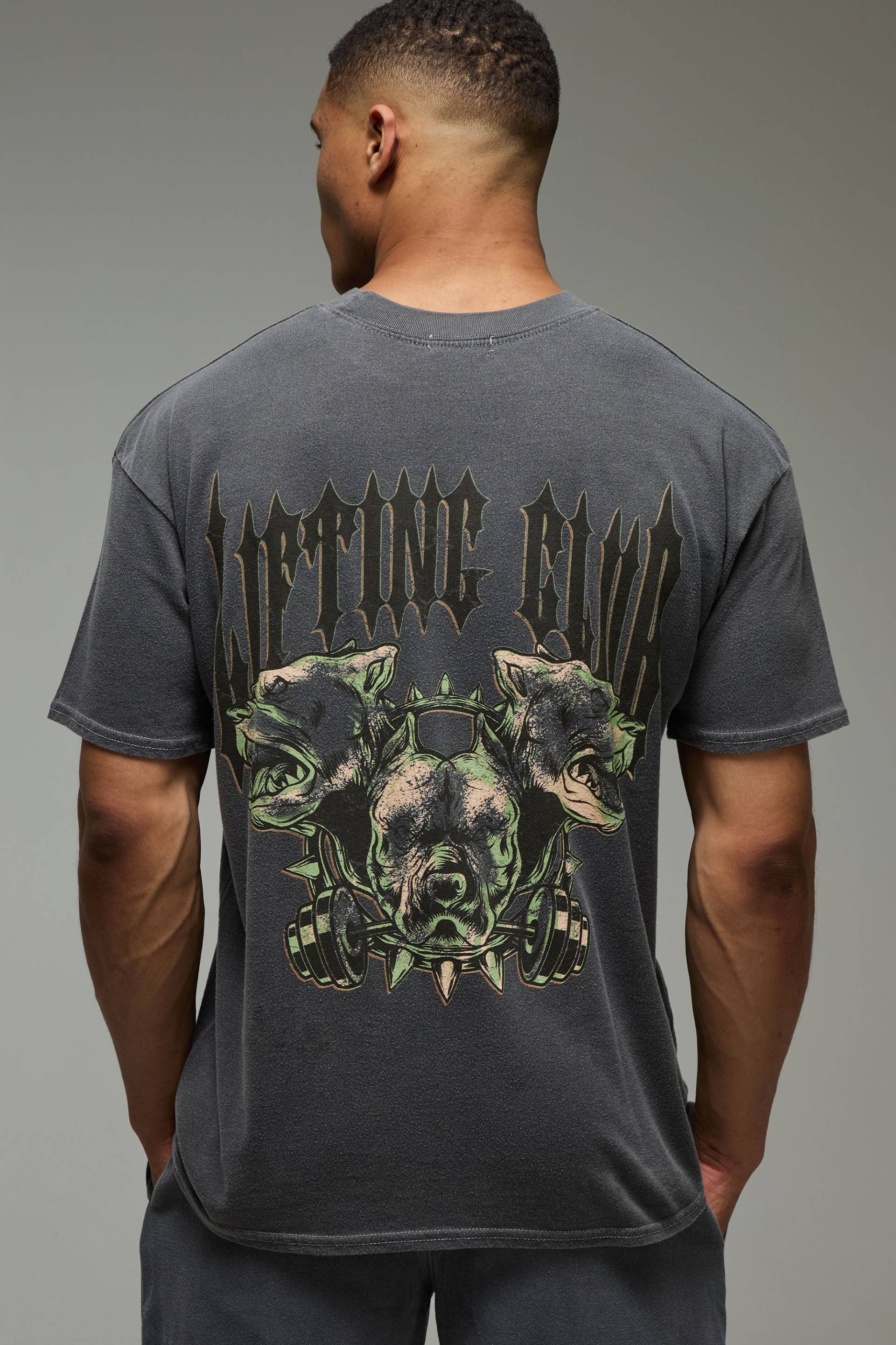 Man Active Oversize T-Shirt mit Lifting Club Print von boohooman