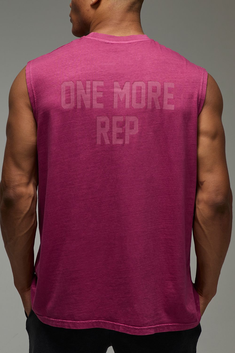 Man Active Oversize vesttop mit One More Rep Print - Rot - L, Rot von boohooman
