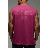 Man Active Oversize vesttop mit One More Rep Print - Rot - XL, Rot von boohooman