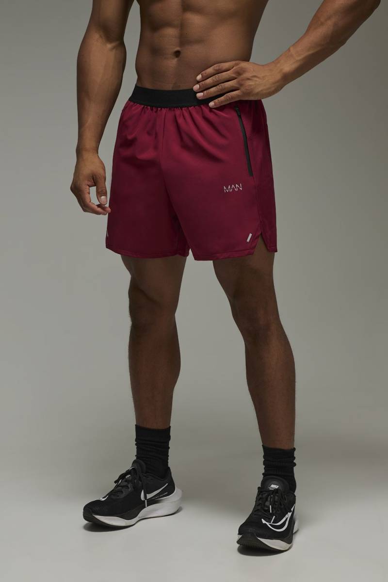 Man Active 5-in-1 Shorts - Rot - XL, Rot von boohooman