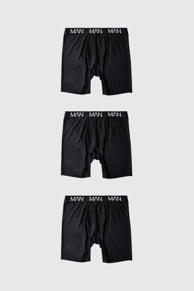 3er-Pack Man Active Performance Boxershorts - Schwarz - S, Schwarz von boohooman