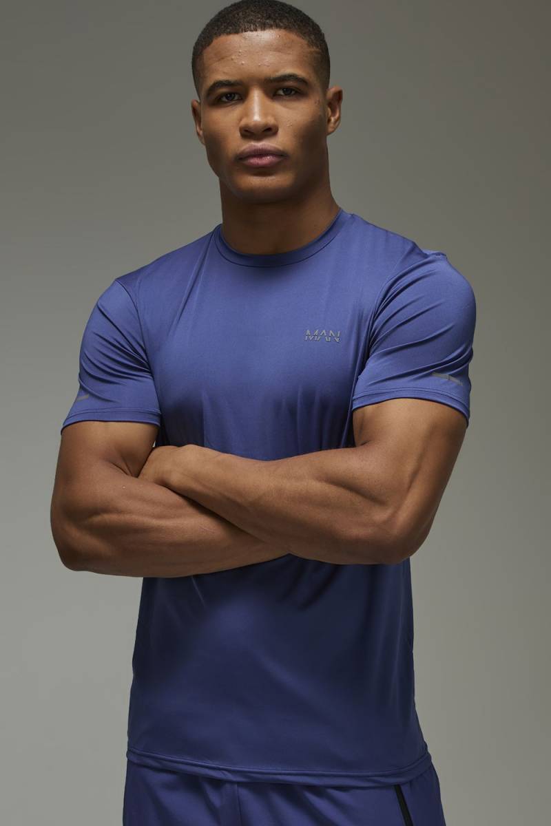 Man Active Performance T-Shirt - Blau - XS, Blau Man Active Performance T-Shirt - Blau - XS, Blau von boohooman