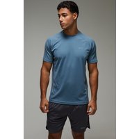 Man Active Performance T-Shirt & Shorts - Grau - M, Grau von boohooman