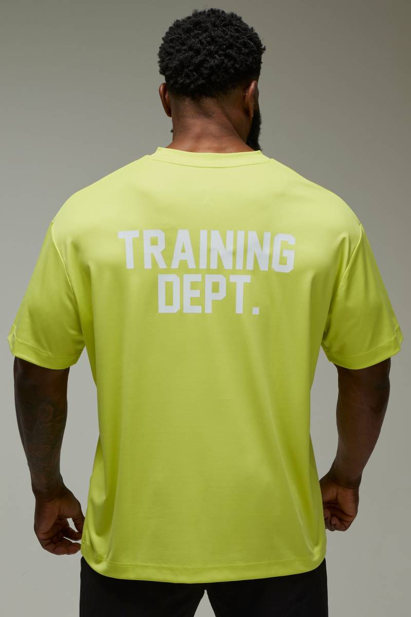 Man Active Performance Training Dept Oversize T-Shirt - Gelb - XS, Gelb von boohooman