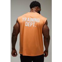 Man Active Performance Trainings Dept Oversize vesttop - Orange - 2XL, Orange von boohooman