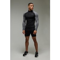 Man Active Performance Trainingsoberteil mit 1/4 Reißverschluss & Shorts - Schwarz - XS, Schwarz Man Active Performance Trainingsoberteil mit 1/4 Reißverschluss & Shorts - Schwarz - XS, Schwarz von boohooman
