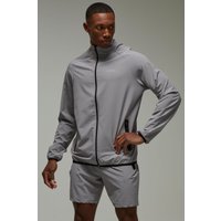 Man Active Pro Stretch Trainingsanzug mit Reißverschluss - Grau - XL, Grau von boohooman