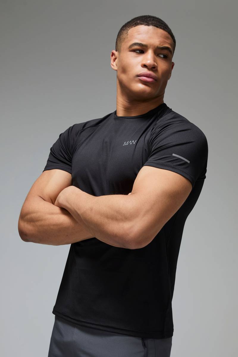 Man Active Raglan T-Shirt - Schwarz - XS, Schwarz Man Active Raglan T-Shirt - Schwarz - XS, Schwarz von boohooman
