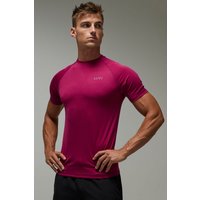 Man Active Muscle-Fit Mesh T-Shirt - Rot - S, Rot von boohooman