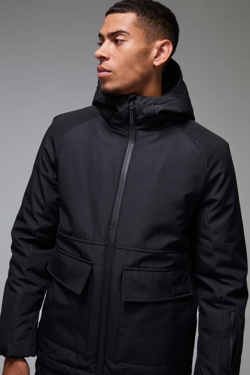 Man Active Ski-Jacke mit Reißverschluss - Schwarz - XS, Schwarz von boohooman