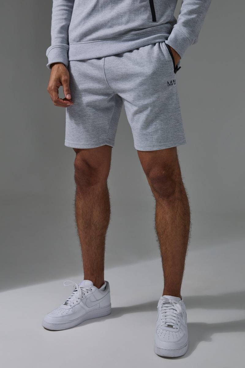 Man Active Slim-Fit Fleece Shorts - Grau - XXL, Grau von boohooman