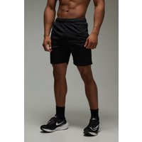 Man Active Stretch 7inch Shorts mit Reißverschluss-Taschen - Schwarz - L, Schwarz von boohooman