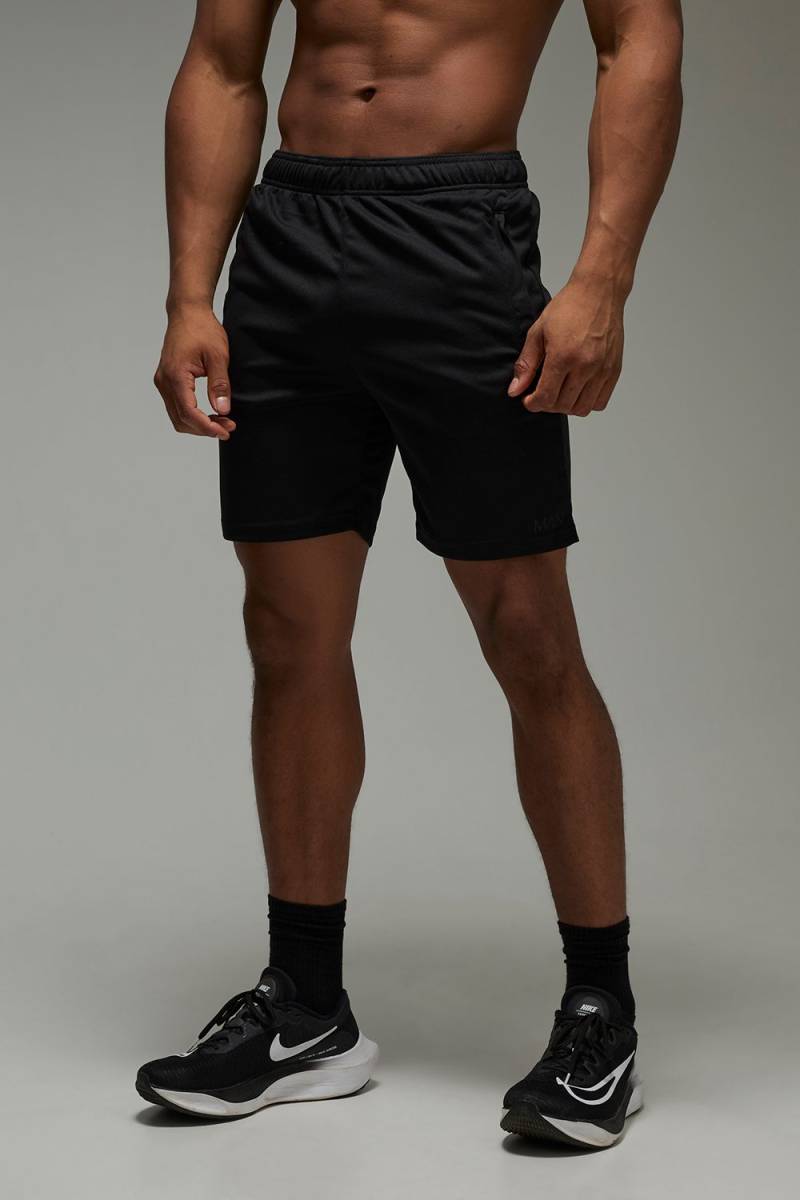 Man Active Stretch 7inch Shorts mit Reißverschluss-Taschen - Schwarz - M, Schwarz von boohooman