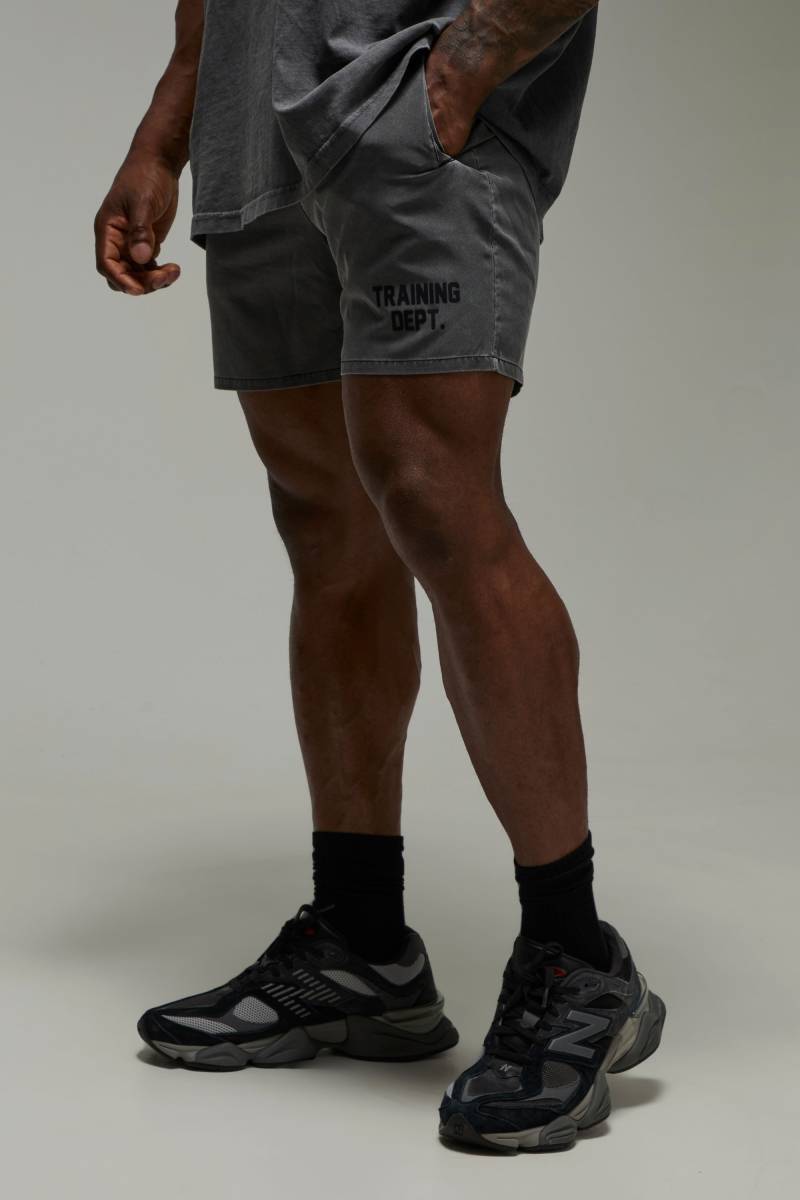 Man Active 5inch Performance Shorts - Schwarz - L, Schwarz von boohooman