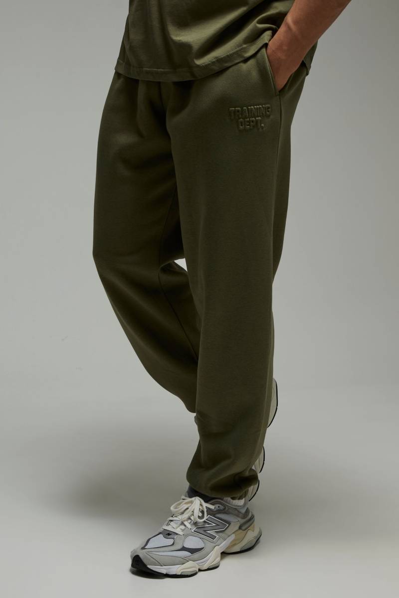 Man Active Training Dept Oversize Jogginghose - Khaki - 4XL, Khaki von boohooman