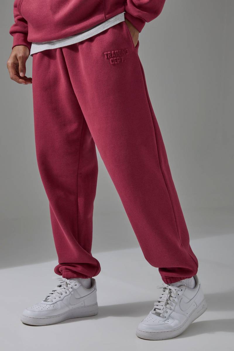Man Active Training Dept Oversize Jogginghose - Rot - XS, Rot von boohooman