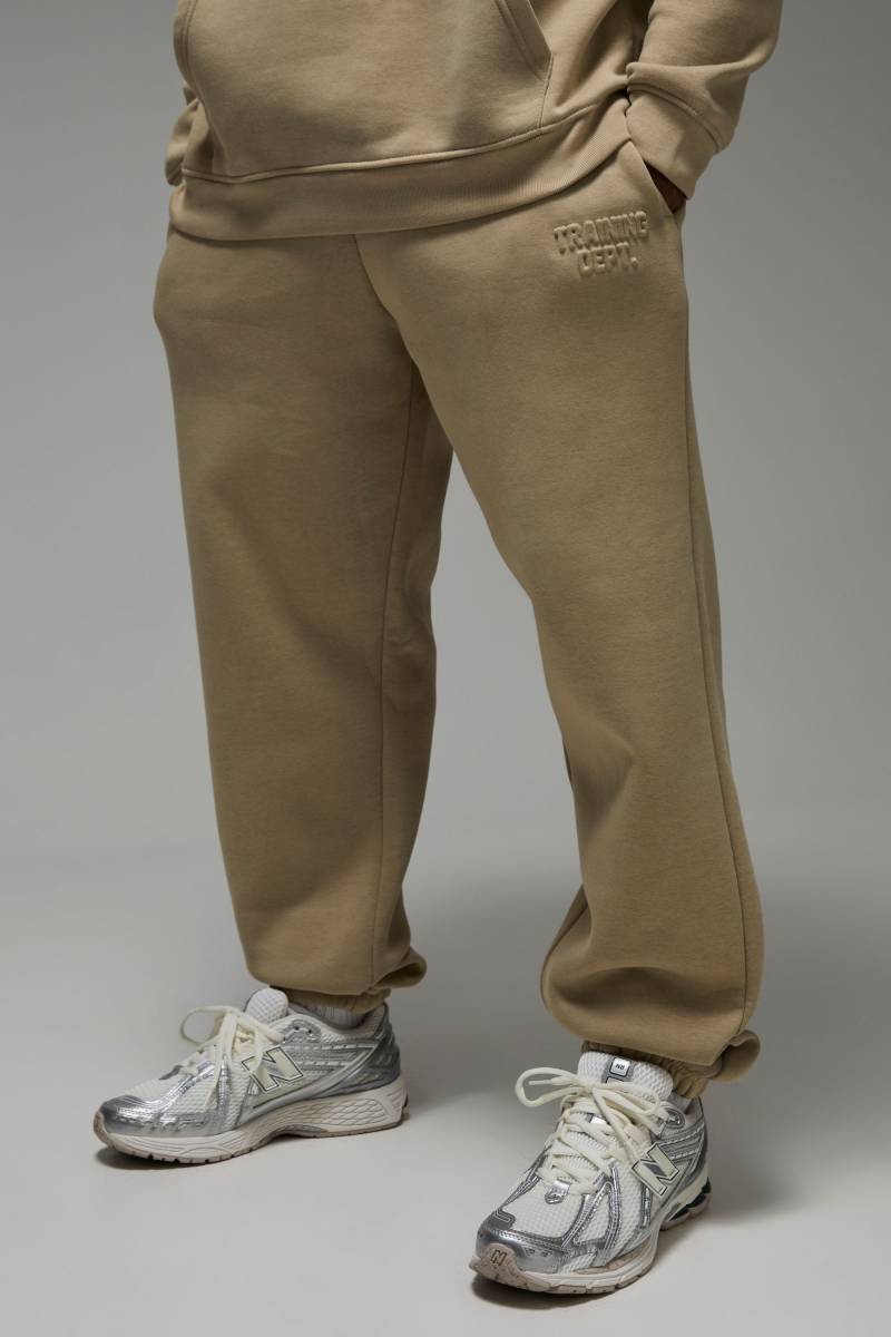 Man Active Training Dept Oversize Jogginghose - Taupe - XL, Taupe von boohooman