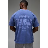 Man Active Training Dept Oversize T-Shirt - Blau - M, Blau Man Active Training Dept Oversize T-Shirt - Blau - M, Blau von boohooman