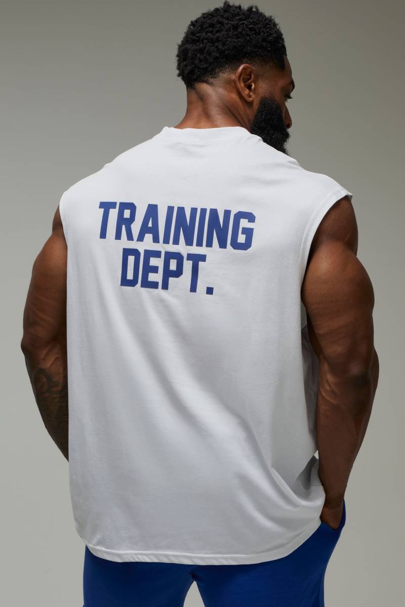 Man Active Oversize Training Dept vesttop - Weiß - S, Weiß von boohooman