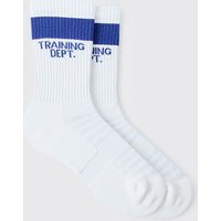 Man Active Training Dept gepolsterte Rundhals-Socken - Weiß - 8-12, Weiß von boohooman