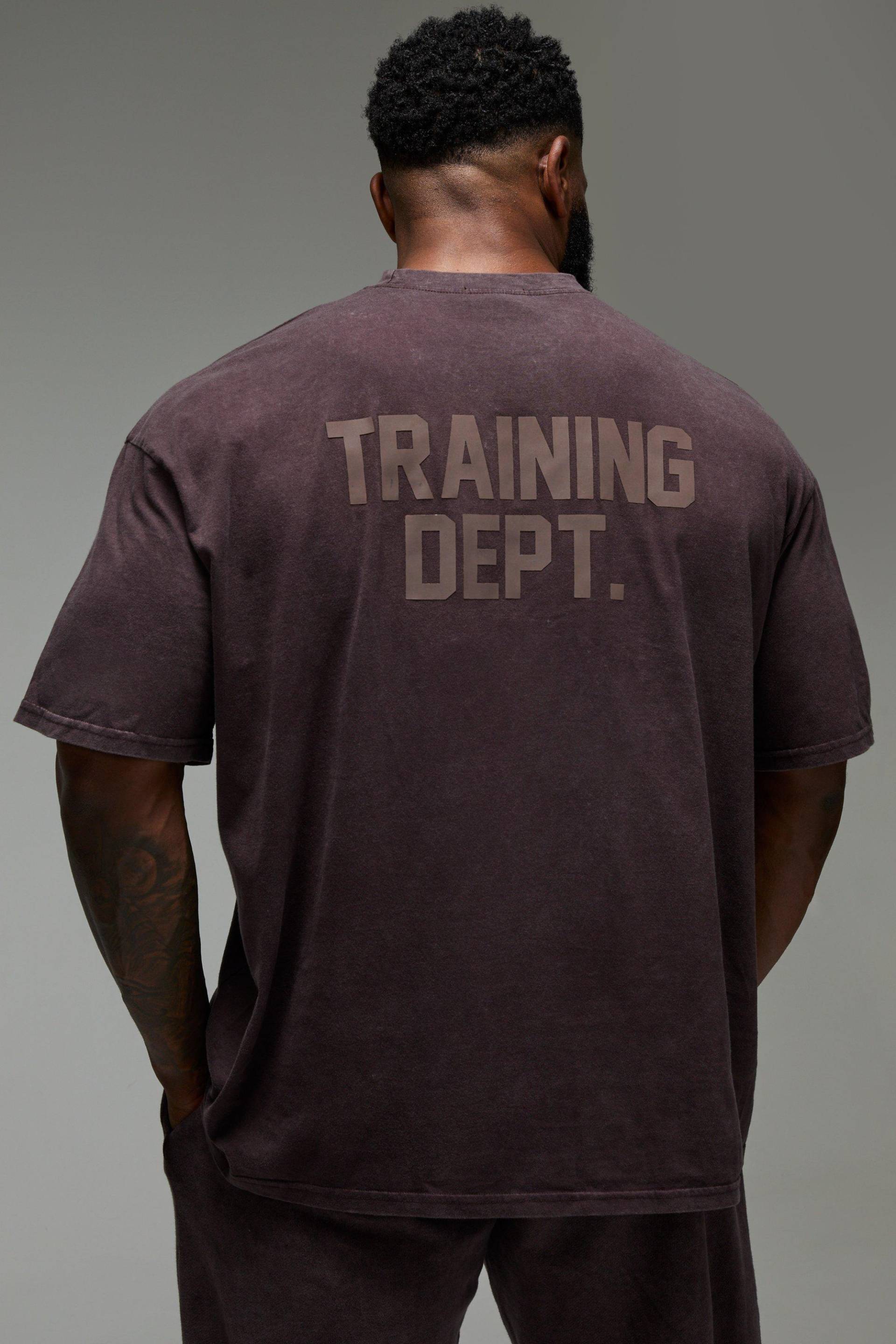 Man Active Training Dept. Oversize T-Shirt - Braun - XS, Braun von boohooman