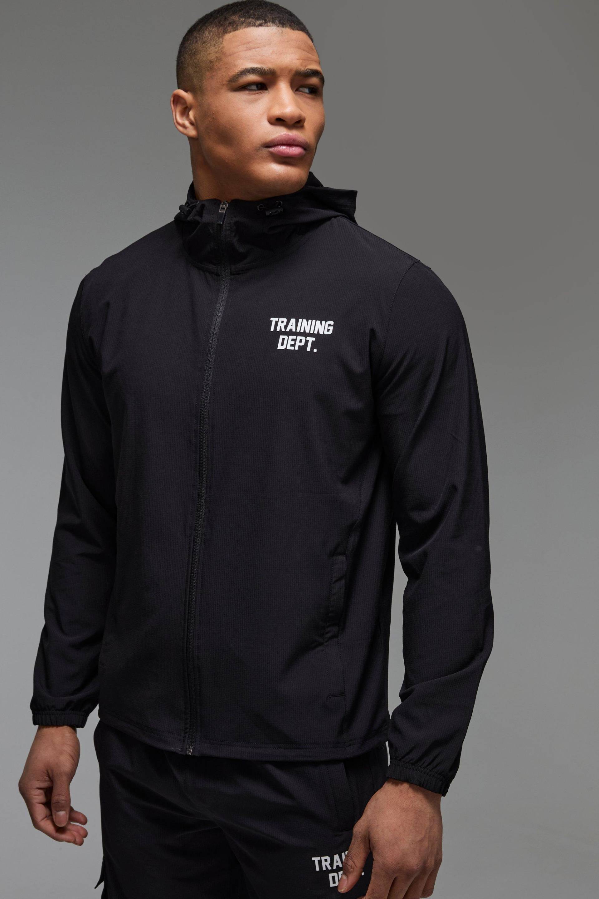 Man Active Training Dept. Windbreaker - Schwarz - M, Schwarz von boohooman