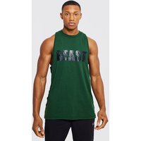 Man Active X Beast Drop Armhole vest - Grün - XL, Grün von boohooman
