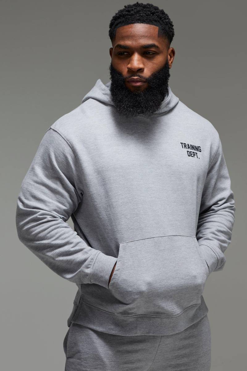Man Active X Everlast Oversize Hoodie - Grau - M, Grau von boohooman