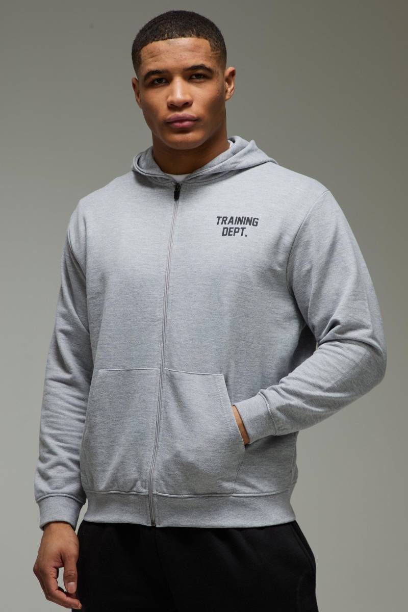 Man Active X Everlast Oversize Hoodie mit Reißverschluss - Grau - XXL, Grau von boohooman