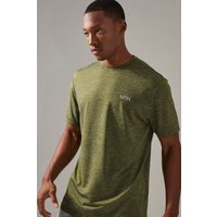 Man Active meliertes T-Shirt - Khaki - XS, Khaki Man Active meliertes T-Shirt - Khaki - XS, Khaki von boohooman
