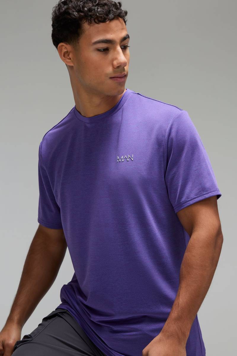 Man Active meliertes T-Shirt - midnight - XS, midnight von boohooman