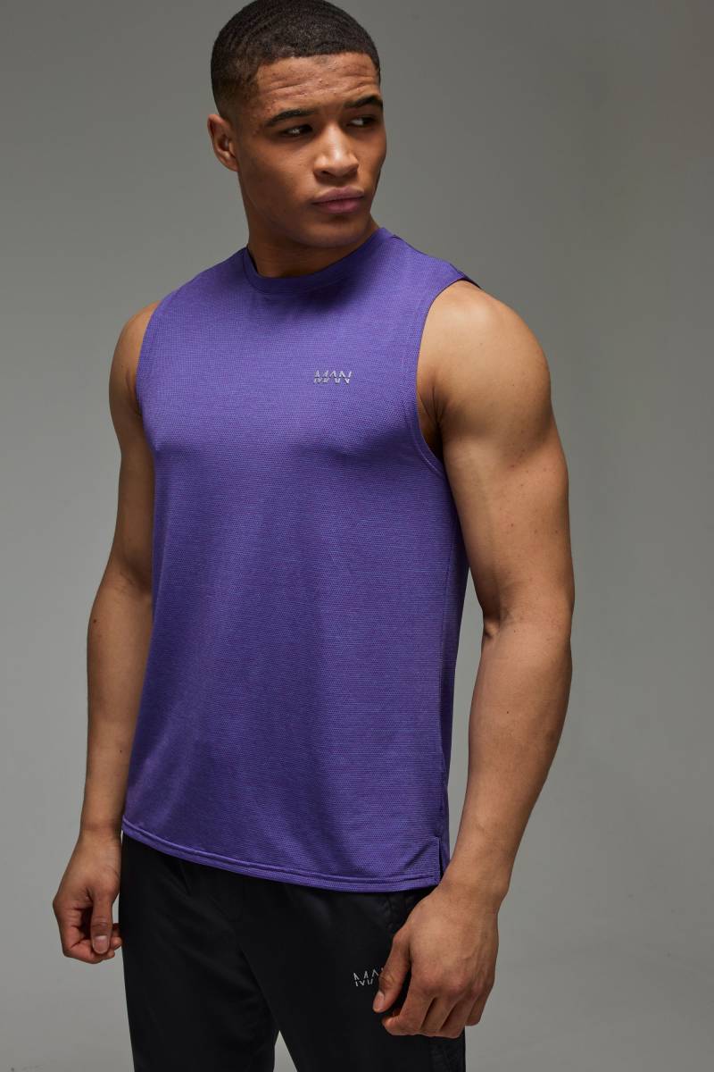 Man Active meliertes vesttop - midnight - XS, midnight Man Active meliertes vesttop - midnight - XS, midnight von boohooman