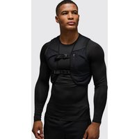 Man Active vesttop - Schwarz - L, Schwarz von boohooman