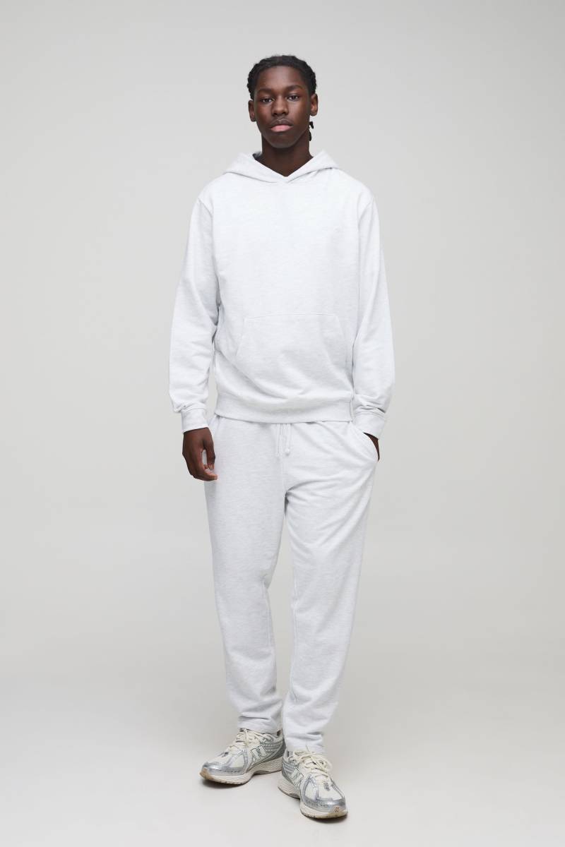 Man Basic Hoodie & lockere Jogginghose von boohooman