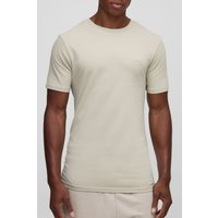 Man Basic Muscle-Fit Rundhals T-Shirt - light khaki - S, light khaki von boohooman