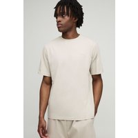 Man Basic Rundhals T-Shirt - Grau - L, Grau von boohooman