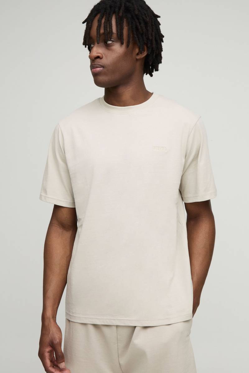 Man Basic Rundhals T-Shirt - Grau - L, Grau von boohooman
