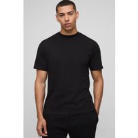 Man Basic Rundhals T-Shirt - Schwarz - M, Schwarz von boohooman