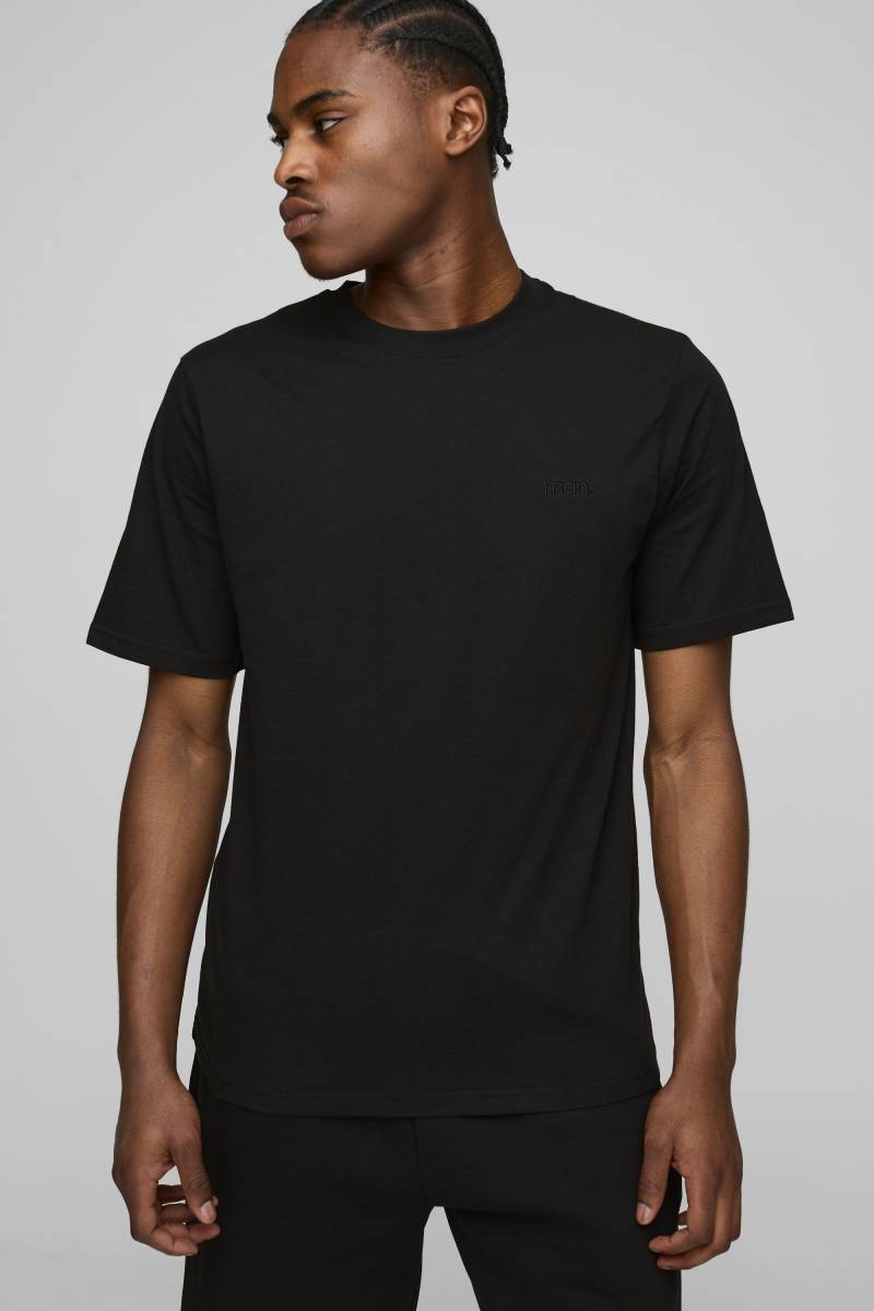 Man Basic Rundhals T-Shirt - Schwarz - S, Schwarz von boohooman
