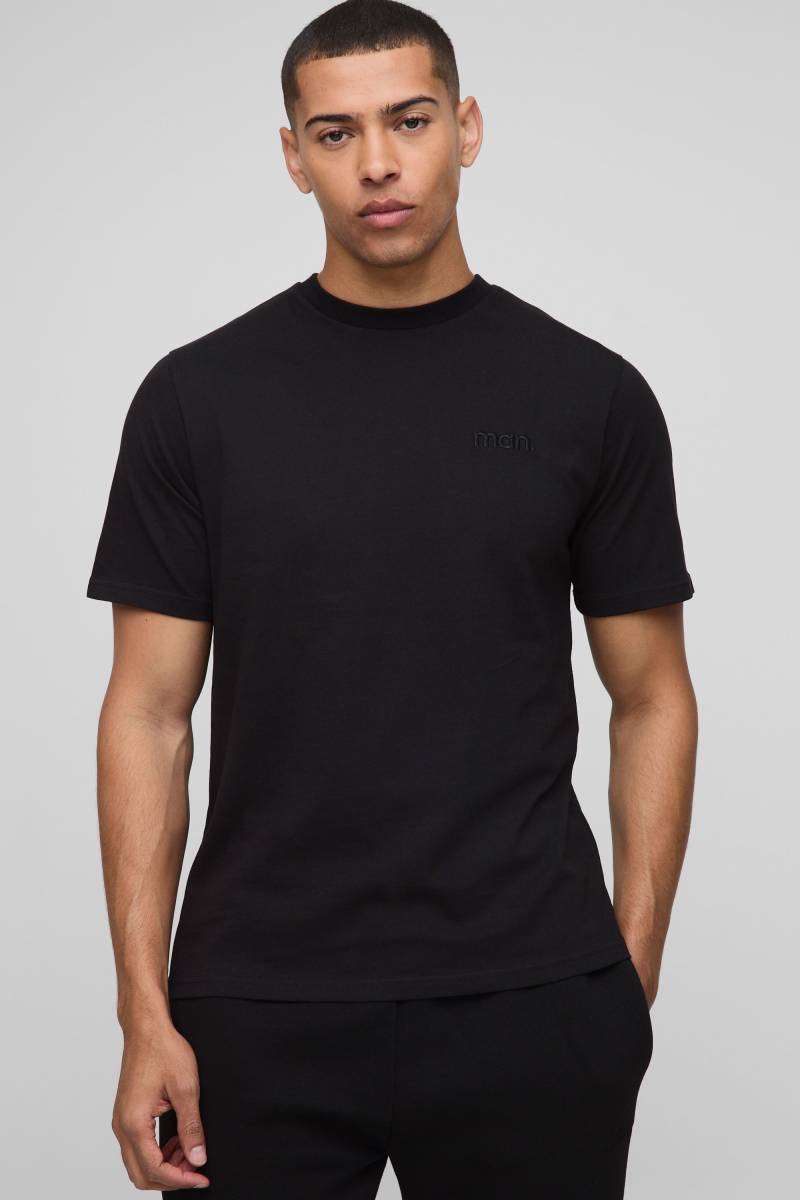 Man Basic Rundhals T-Shirt - Schwarz - S, Schwarz von boohooman